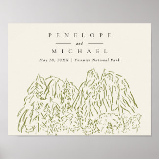 Yosemite National Park Berghochzeit Poster