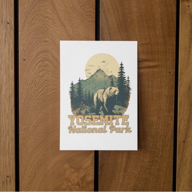 Yosemite National Park Camping Travel Postkarte (yosemite national park postcard)