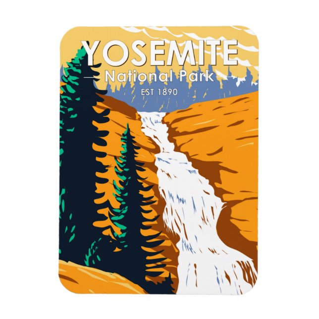 Yosemite National Park Chilnualna Falls California Magnet (Vertikal)