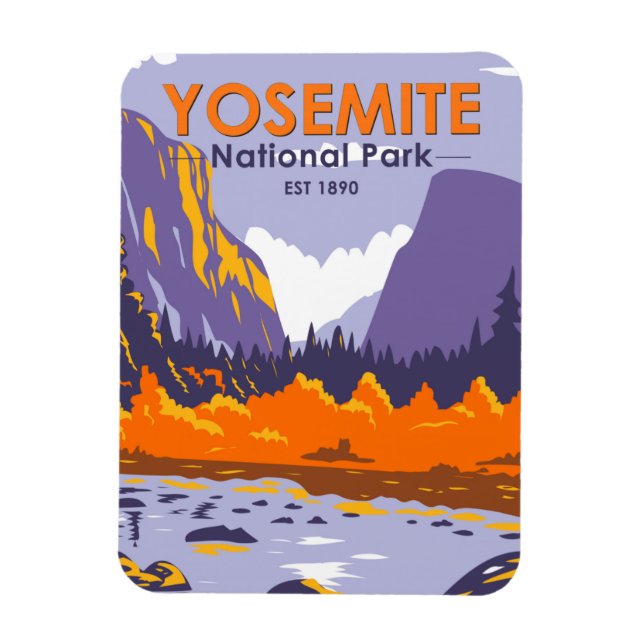 Yosemite National Park El Capitan In Autumn Magnet (Vertikal)