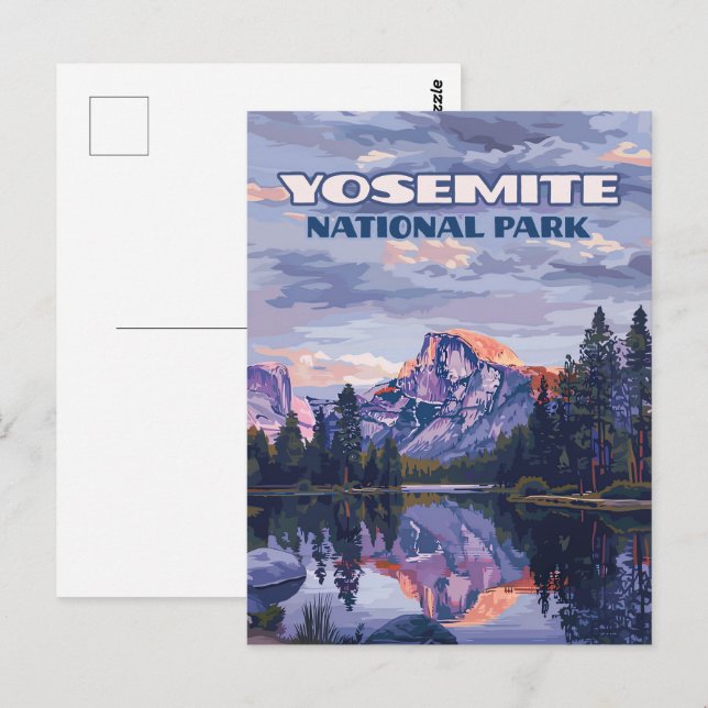 Yosemite National Park Halb Dome California Sunset Postkarte (Vorne/Hinten)