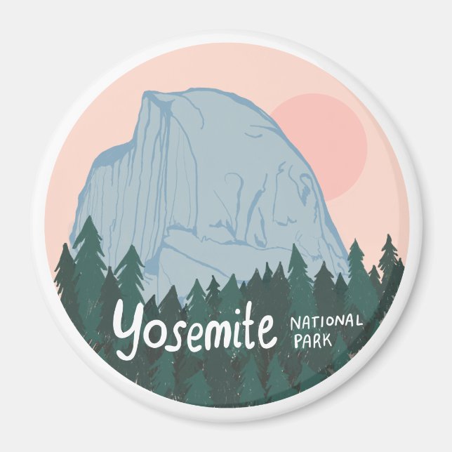 Yosemite National Park Halb Dome Rosa Magnet (Vorne)