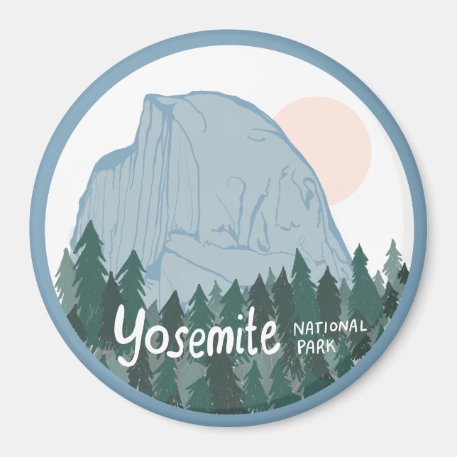 Yosemite National Park Half Dome Blue Magnet (Vorne)