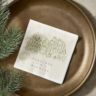Yosemite National Park Line Art Hochzeitsserviette Serviette