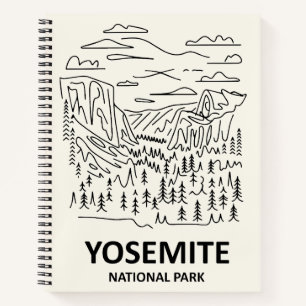Yosemite National Park Linienkunst Notizbuch