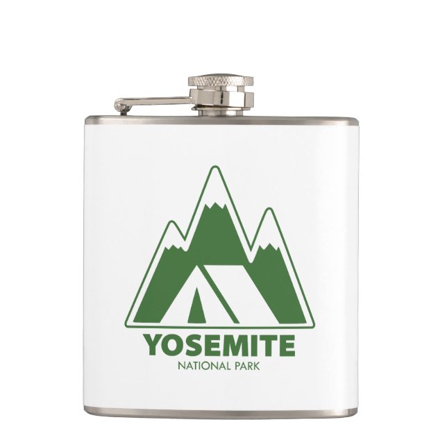 Yosemite National Park Mountains Camping Flachmann (Vorderseite)