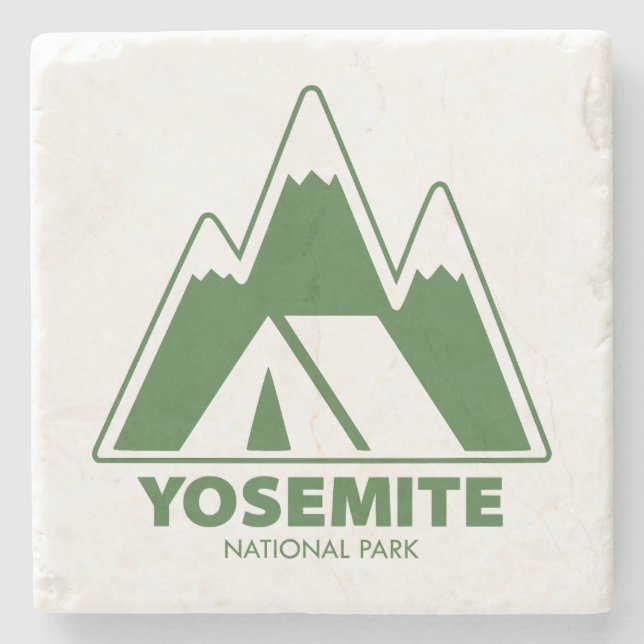 Yosemite National Park Mountains Camping Steinuntersetzer (Vorderseite)