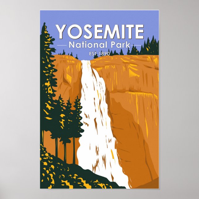 Yosemite National Park Nevada Falls California Poster (Vorne)