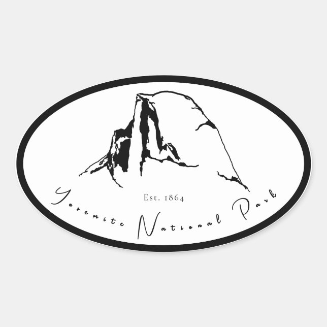 Yosemite National Park Oval Aufkleber (Vorderseite)