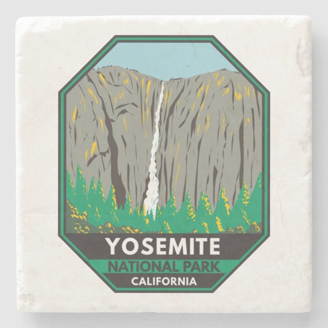 Yosemite National Park Ribbon Falls California Steinuntersetzer (Vorderseite)