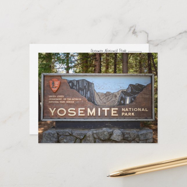 Yosemite National Park – Rustikale Reisefotografie Postkarte (Vorderseite/Rückseite Beispiel)