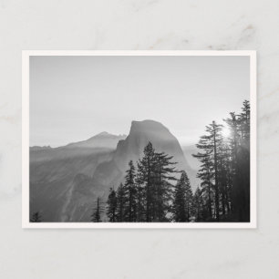 Yosemite National Park Schwarz-Weiß-Sonnenuntergan Postkarte