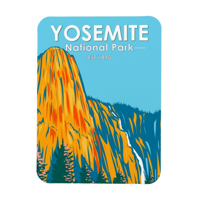 Yosemite National Park Sentinel Fall Kalifornien Magnet (Vertikal)