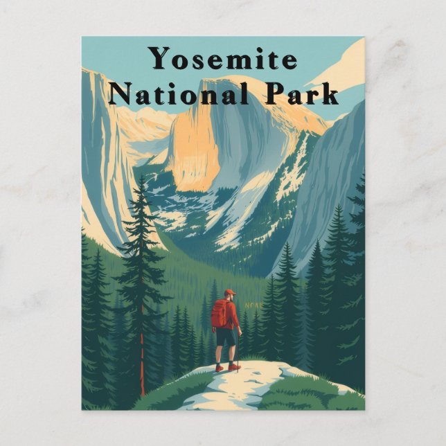 Yosemite National Park USA Hiker Postkarte (Vorderseite)