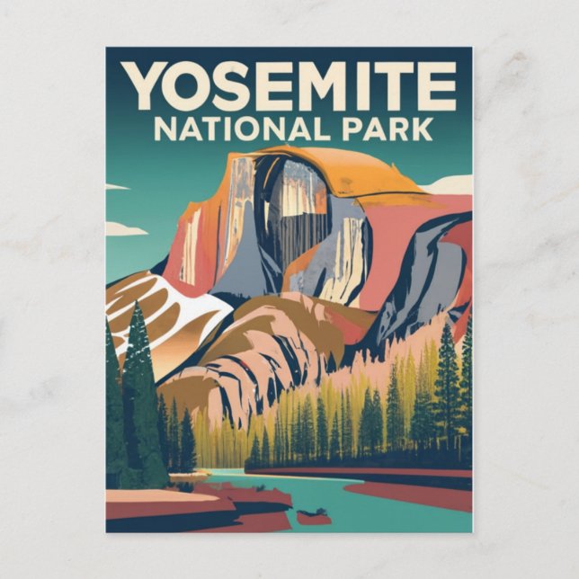 Yosemite National Park Vintage Postkarte (Vorderseite)