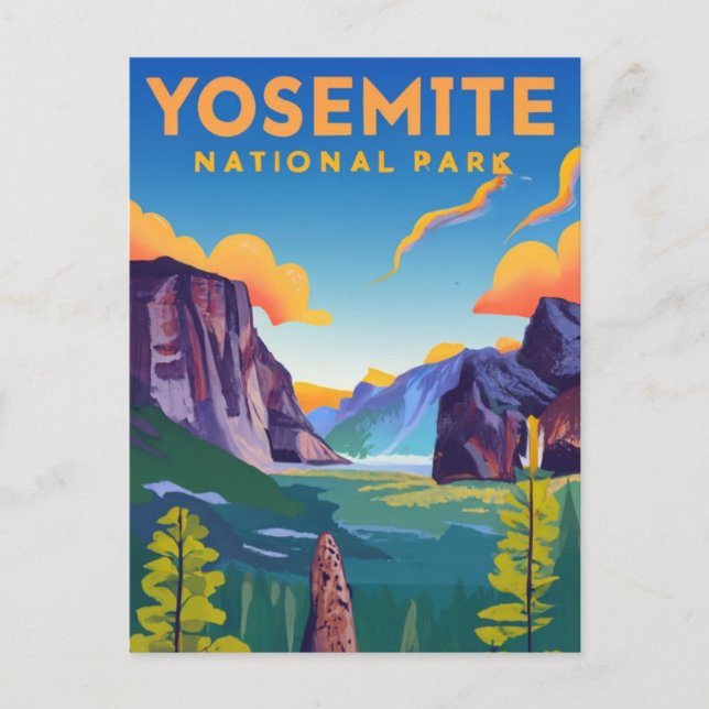 Yosemite National Park Vintage Postkarte (Vorderseite)