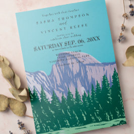 Yosemite National Park Wedding Invitation Retro Einladung