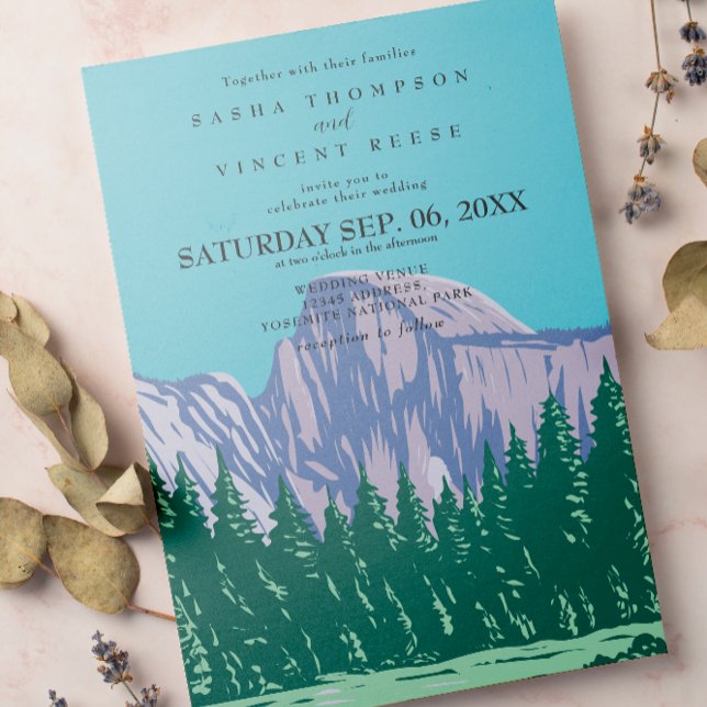 Yosemite National Park Wedding Invitation Retro Einladung (Von Creator hochgeladen)