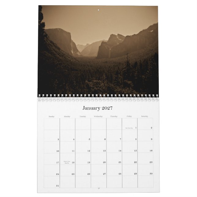 Yosemite Nationalpark 2011 Kalender (Jan 2027)