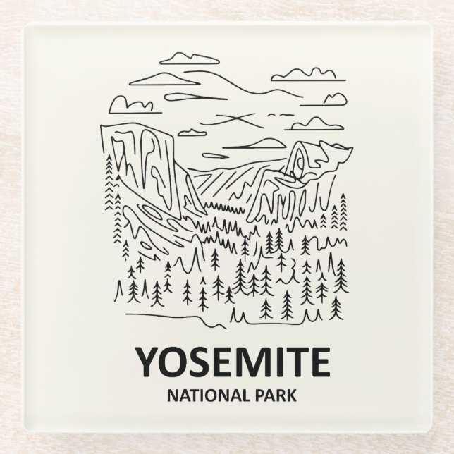 Yosemite Nationalpark Art Glasuntersetzer (Vorderseite)