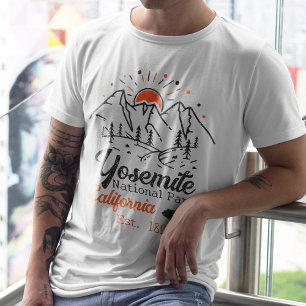 Yosemite Nationalpark Bären Minimalistischer Berg T-Shirt