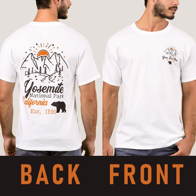 Yosemite Nationalpark Bären Minimalistischer Berg T-Shirt (Von Creator hochgeladen)