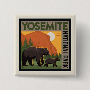 Yosemite-Nationalpark Bärenfamilie Button