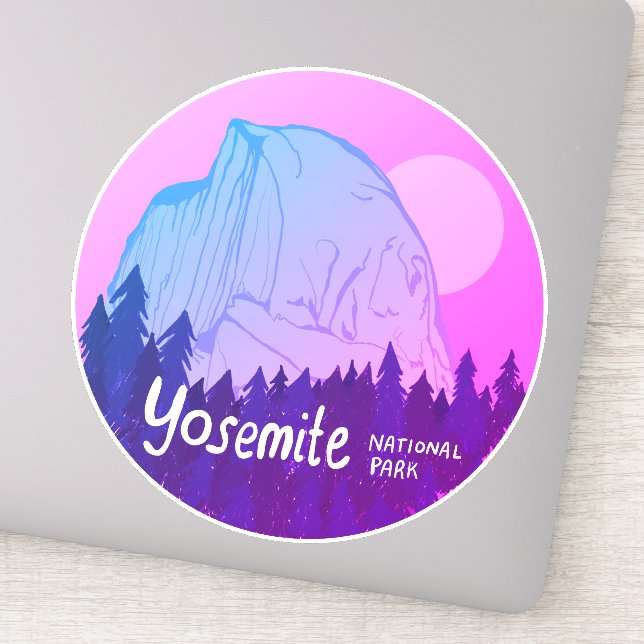 Yosemite Nationalpark Calif Camping Lila Tour Aufkleber (Detail)