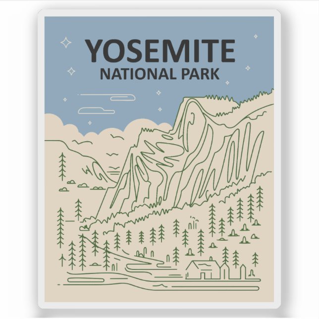 Yosemite Nationalpark California Aufkleber (Vorderseite)