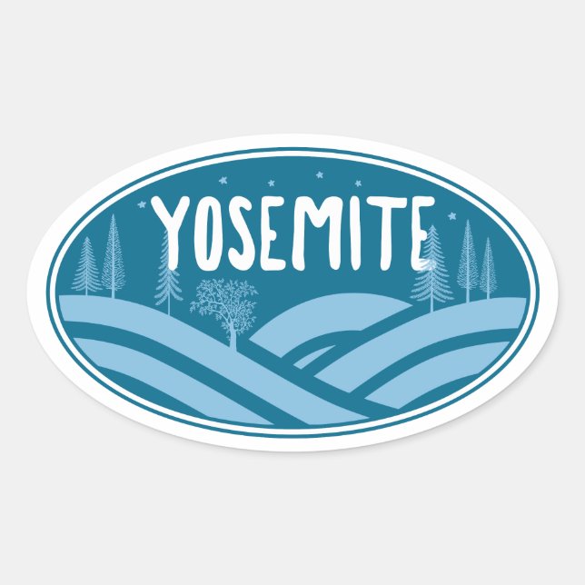 Yosemite Nationalpark California Außenbereich Ovaler Aufkleber (Vorderseite)