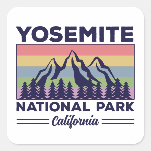 Yosemite Nationalpark California Quadratischer Aufkleber (Vorderseite)