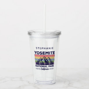 Yosemite Nationalpark California Retro Custom Acryltrinkbecher