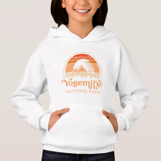Yosemite Nationalpark California Retro Vintag Hoodie (Vorderseite)