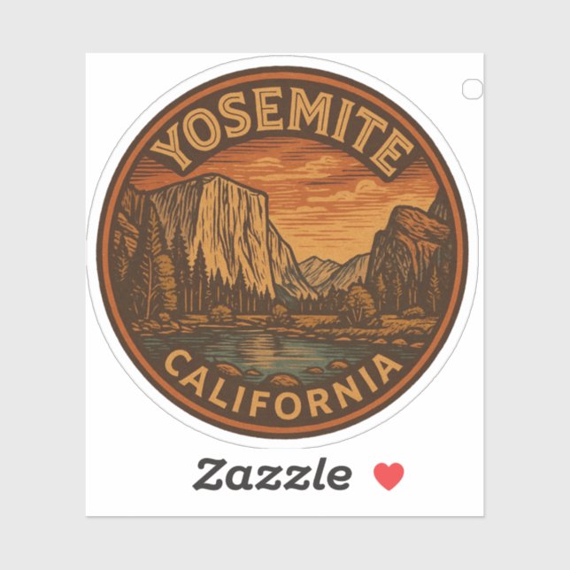 Yosemite Nationalpark California Vinyl Sticker (Blatt)