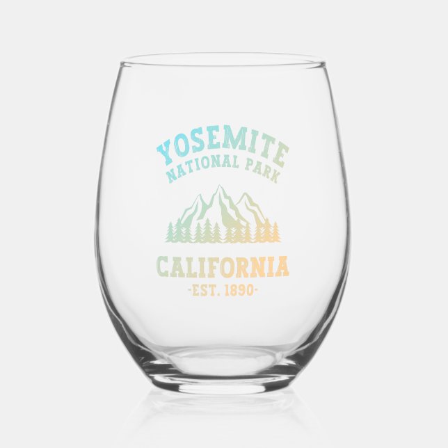 Yosemite Nationalpark California Weinglas Ohne Stiel (Vorderseite)