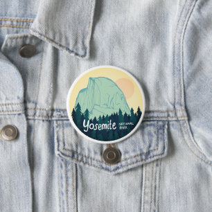 Yosemite Nationalpark Halbedeckter Dom Wandern Button