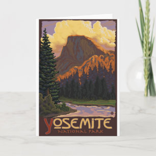 Yosemite Nationalpark - Halbkuppel - Vintag Karte