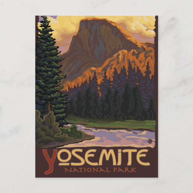 Yosemite Nationalpark - Halbkuppel - Vintag Postkarte (Vorderseite)