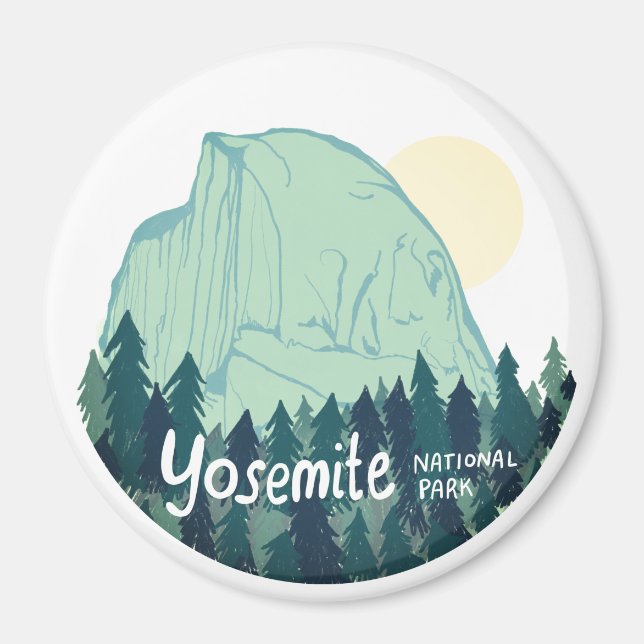 Yosemite Nationalpark Half Dome Aquamarin Green Magnet (Vorne)