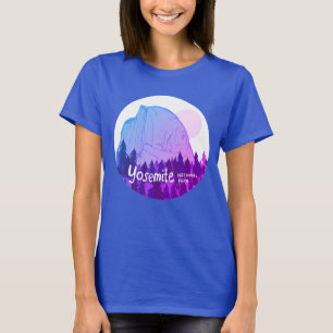 Yosemite Nationalpark Half Dome Lila Blue T-Shirt