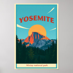 Yosemite-Nationalpark Half Dome Vintage Poster