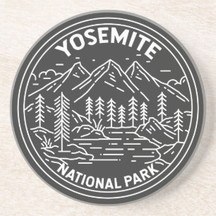 Yosemite Nationalpark Kalifornien Vintage Monoline Getränkeuntersetzer