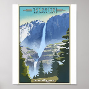Yosemite Nationalpark Litho Artwork Poster