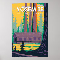 Yosemite Nationalpark Mariposa Grove Cabin Retro