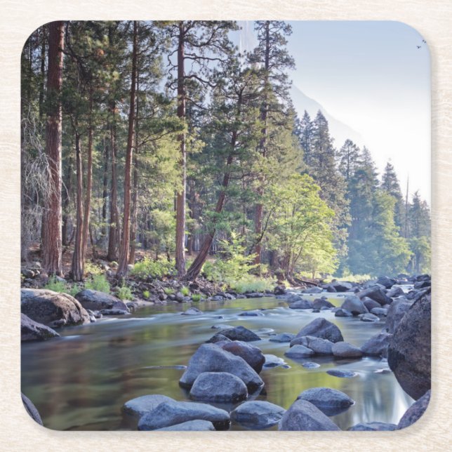 Yosemite Nationalpark Merced Fluss-| Am Rechteckiger Pappuntersetzer (Vorderseite)