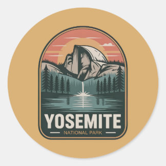Yosemite-Nationalpark Retro-Abzeichen Runder Aufkleber