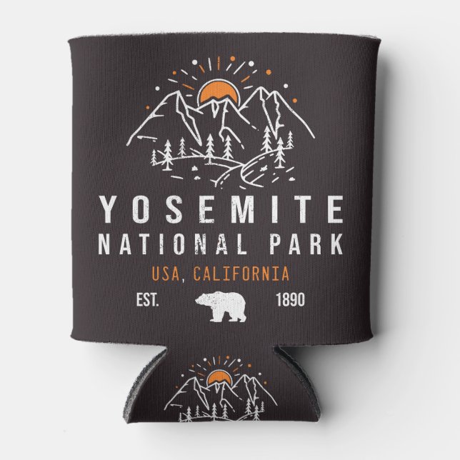Yosemite Nationalpark Retro Sunset Mountain Dosenkühler (Vorderseite)