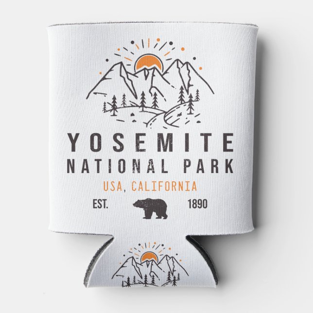 Yosemite Nationalpark Retro Sunset Mountain Dosenkühler (Vorderseite)