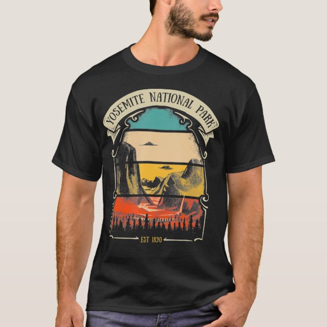 Yosemite Nationalpark Retro Tunnel Aussicht Landsc T-Shirt (Vorderseite)