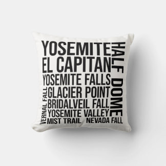 Yosemite Nationalpark Typografie Kissen